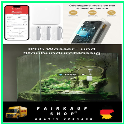 SwitchBot WLAN-Hygrometer & Thermometer: Indisch- und Außenmessung mit Hub Mi...