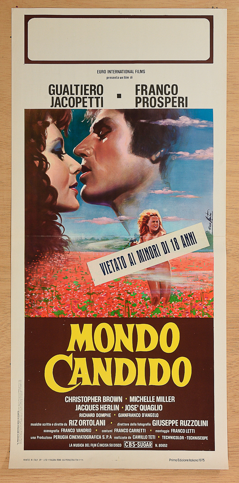Locandina originale film Mondo candido (1975) - Regia di Franco Prosperi, Gualtiero Jacopetti