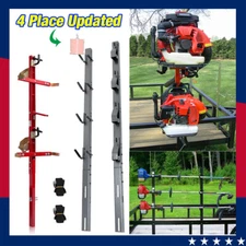 4 Place Weedeater Rack & 2 Place Red Backpack Blower Rack for Open Trailer Steel