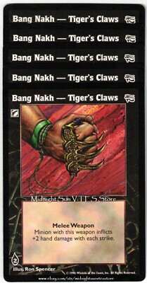 Bang Nakh - Tiger's Claws x4 + 1 Ancient Hearts V:TES VTES Vampire CCG