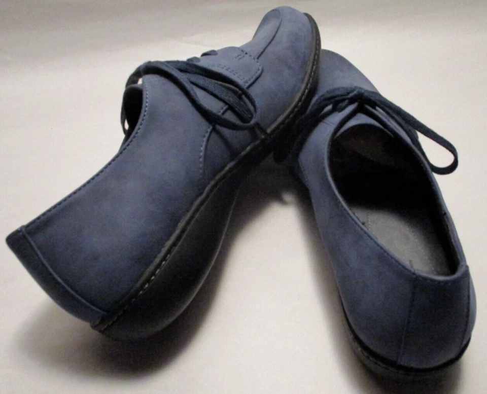 New Soft Style Womens 9M Blue Faux Suede Cushion Oxford Lace Up "Sensible" Shoes - Image 4 of 4