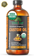 Organic Castor Oil 1L Glass Bottle Pure Cold-Pressed Hexane-Free Hair Eyebrow US