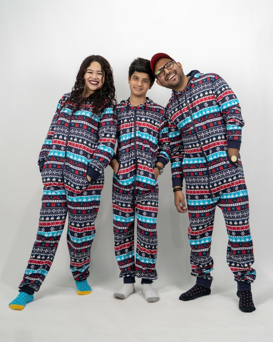Mens Womens Boys Christmas Family Matching Sleep suite Novelty 1onesie Jumpsuit