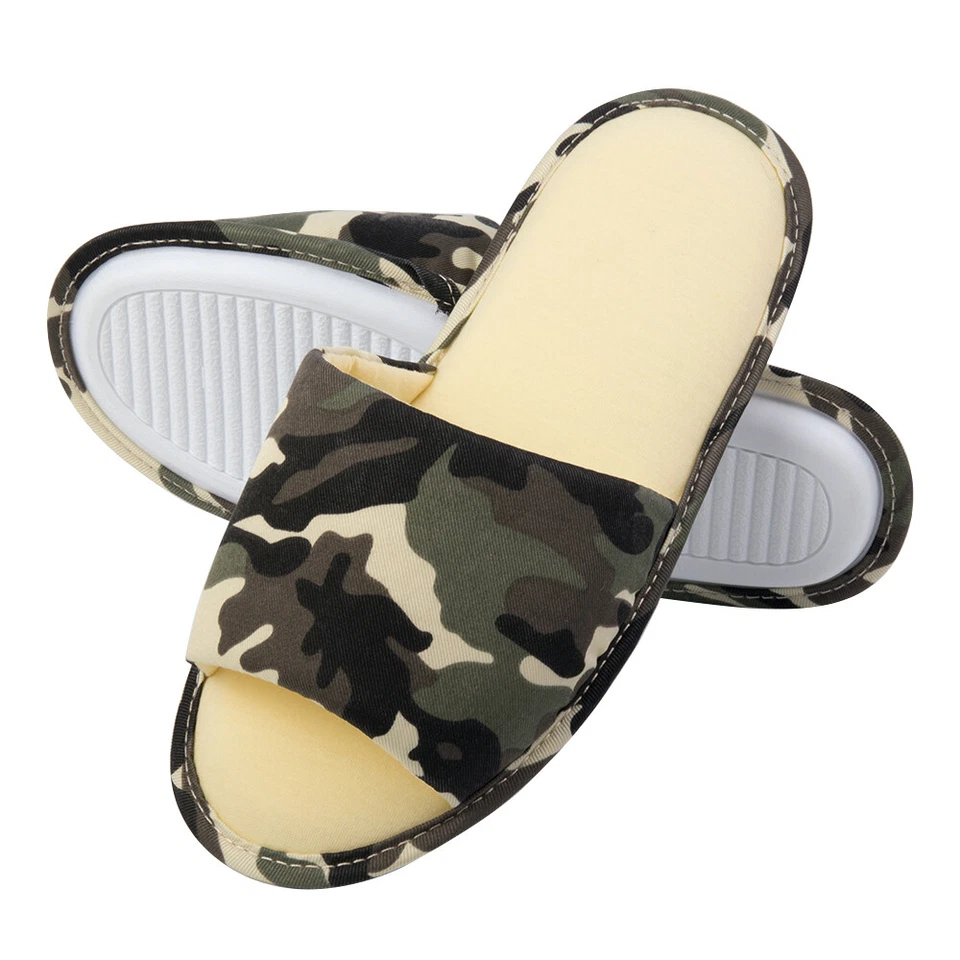 Mujeres Moda Camuflaje Puntera Abierta Zapatillas Suave Suela de Espuma con Memoria Zapatos de Interior Foto 3 de 4