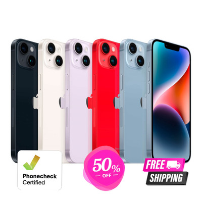 Apple iPhone 14 128GB 256GB Starlight Red Unlocked AT&T T-Mobile 5G