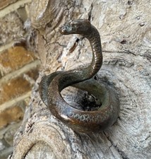 Antique Japanese Bronze snake Okimono Meiji Period Signed