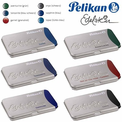 Pelikan 6 Stück Großraum Tintenpatronen Metalletui Edelstein Tinte Pelikan Shop