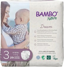 Bambo Nature Dream Baby Baby Diaper Size 3 9 to 18 lbs. 1000016925 29 Ct