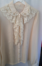 Romantische zarte Vintage Damenbluse mit Rüs...