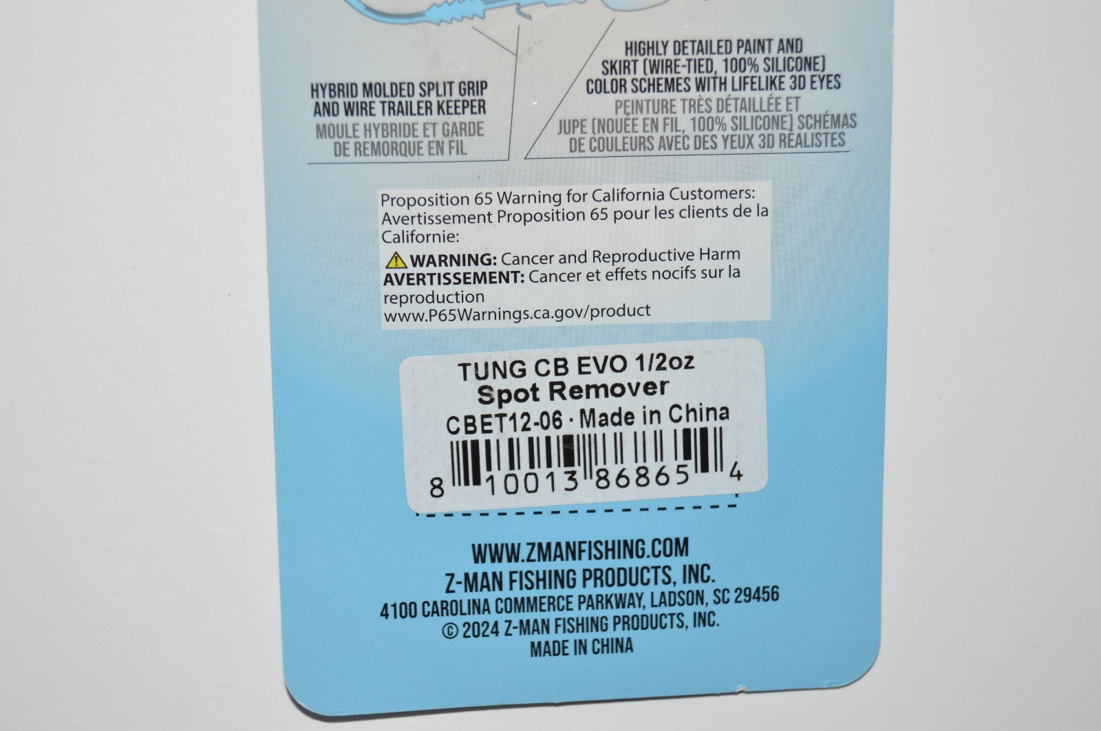 zman z-man tungsten chatterbait elite EVO 1/2oz bass bladed jig spot remover - Image 4