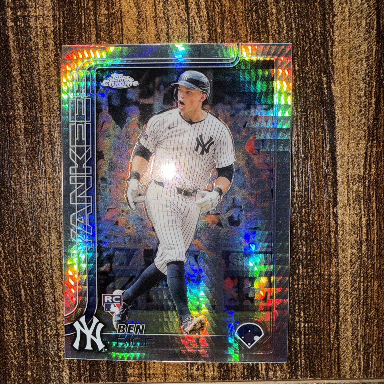 Ben Rice RC 2025 Topps Chrome Baseball Prism Refractor #139 Yankees [bmzA83