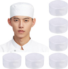 6 PCS Unisex Vent Chef Hats Adjustable Kitchen Cooking Caps Breathable Mesh