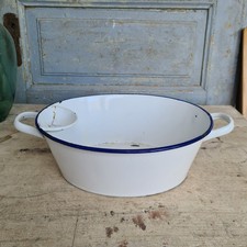C6511 Emaille Sch&uuml;ssel mit Seifenablage | Email Waschbecken | Wanne alt | DICHT
