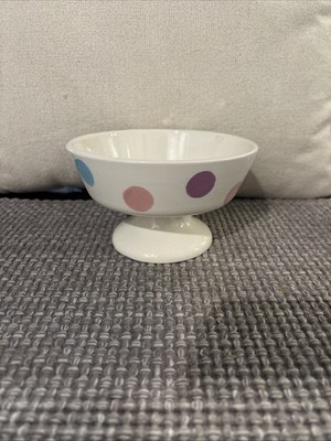 polka dot Ice Cream bowl outside diff colors 3 1/4 X 5 1/2