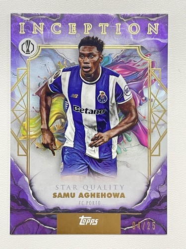 Samu Aghehowa 2025-26 Topps Inception UCC Star Quality Purple Foil Base /25 #66