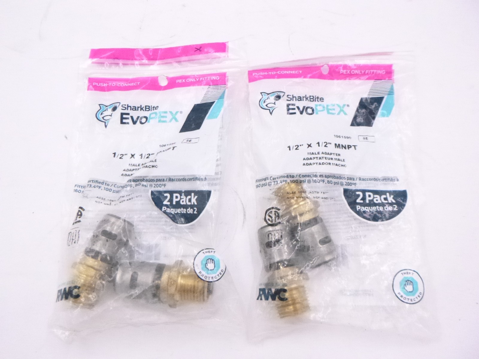 4 Pack Sharkbite 1/2" EvoPEX Male Adapter Push to Connect Plumbing Fitting