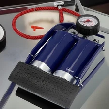 Cartrend Double Barrel(1) Cylinder Foot Pump | 7 Bar | 0.4L/Stroke | w/ Adapters