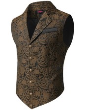 Victorian Steampunk Waistcoat for Men, Gothic Style Suit Vest, Formal Attire
