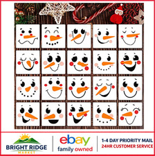 Reusable 5 Snowman Face Stencils for Holiday Crafts - 20 Pack
