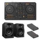 Pioneer DDJ-FLX4 2-Deck DJ Controller with DM-40D-BT 4" Desktop Active Bluetooth