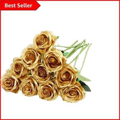 Vielseitige umweltfreundliche 10 Stück Satin Seide Rosen Blumen - ideal zum Verschenken