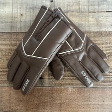 Vintage Wells Lamont Vinyl PVC Gloves Brown 70  s 80  s Ski Sport Lined Size Large