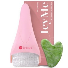 BAIMEI IcyMe Ice Roller for Face and Gua Sha Facial Tool Set, Pink