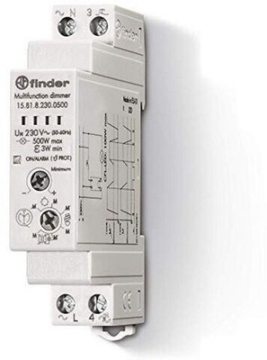 Finder 15.81.8.230.0500 Dimmer 230V/AC, elektronisch REG, 300-500W, 2 Funktionsw