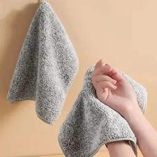 5PCS Bamboo Fiber Kitchen Cleaning Towels Thick Absorbent Non Shed Dish Cloth US