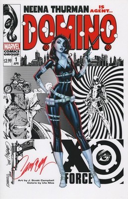 11 X 17 Print Domino 1 C Signed J Scott Campbell Ula Mis 2018 Marvel X-Force