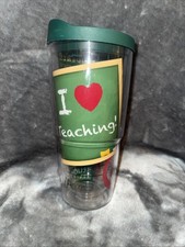 Tervis I Love Teaching Tumbler Cup 24 oz With Green Lid