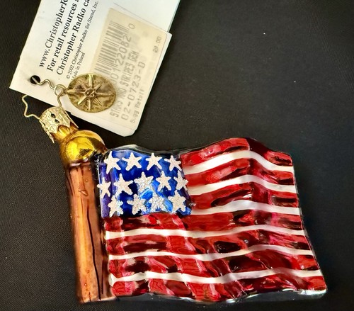 Christopher Radko Stars And Stripes Gem Ornament Not In Original Box - Picture 1 of 4