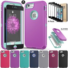 For iPhone 6 Plus Heavy Duty Phone Case Rugged Hybrid Cover / Screen Protector