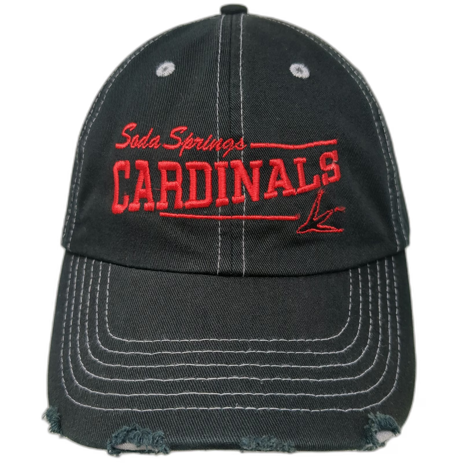 My Town Originals Black Red One Size Baseball Cap Soda Springs Cardinals Hat