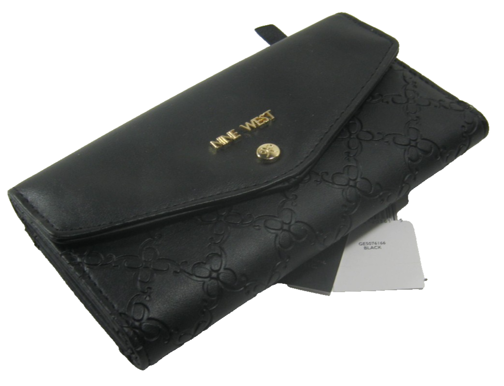 NNN8　家財便分 Nine West Women's Trifold Clutch Wallet Norah SLG Black New | eBay