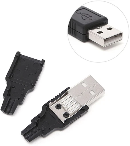 Lot 2 Connecteurs Fiche USB Mâle démontable Connecteur à souder pour câble perso - Photo 3/4