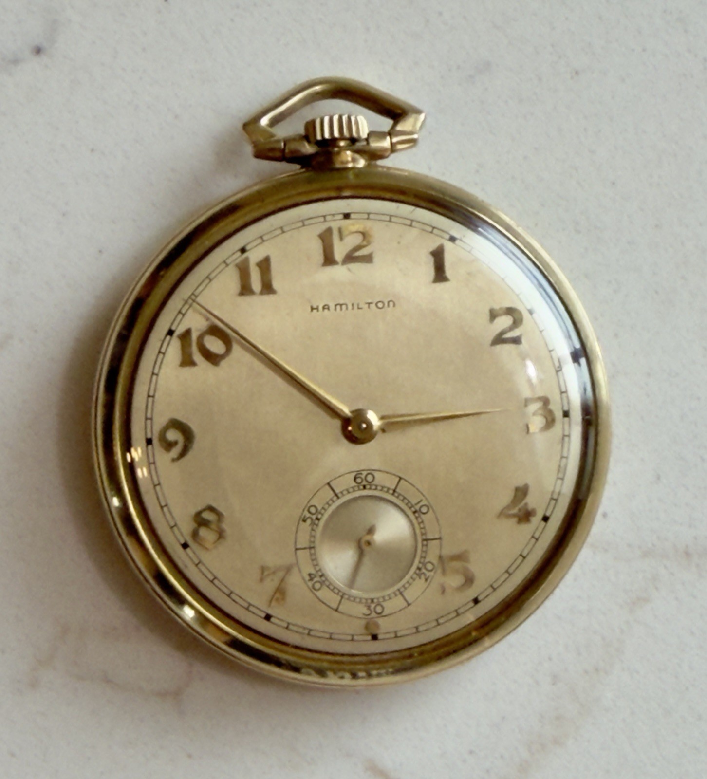 1944 HAMILTON 917, 10s, Mdl 1, 17j in a 10k SWC Dbl-Backed Gold-Filled Case!