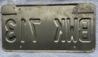 Vintage 86 AK License Plate 1986 Alaska Lic Yellow Blue BWK 713 — photo 2