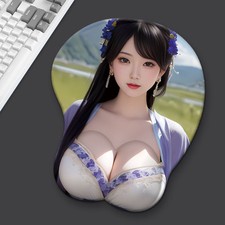 Beauty 3d chest mouse pad anime silicone wrist guard breast mouse pad