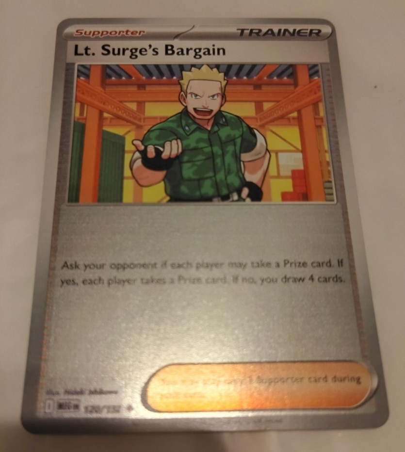 Lt. Surge's Bargain 120/132 ME01 Mega Evolution Reverse Holo Near Mint