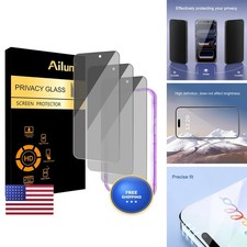 Ailun 3 Pack Privacy Screen Protector iPhone 17 Pro Max Tempered Glass