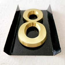 Solid Brass Address Plaque Door Mail Box Number 8 - by Softcurve / Approx: 4 X 2