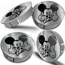 4 x 60mm / 55mm Universal Hub Caps Wheel Covers Center Caps Silver Black