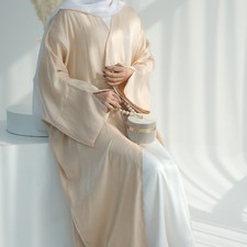 Open Kimono Abaya Muslim Women Dubai Kaftan Long Maxi Dress Turkey Cardigan Arab