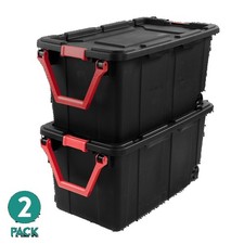 Extra Large 40 Gallon Storage Bin Wheeled Plastic Container with Handle Black
