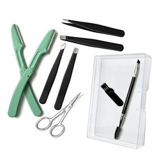 8 Pcs Eyebrow Kit, 4 Professional Eyebrow Tweezers for Hair, Precision Brow T...