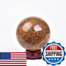Jic Gem Golden Jade Quartz Crystal Ball Healing Crystal Gemstone Sphere