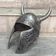 Aluminum Viking Helmet: Norse Warrior Armor, Medieval Helm for Cosplay, LARP, De