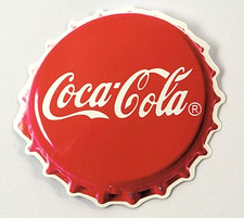 Coca-Cola Coke Aufkleber Sticker rund 6,5 x 7 cm Motiv Kronkorken mit Logo
