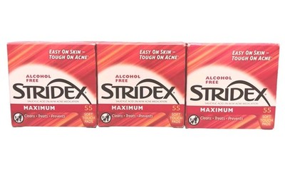 Stridex Maximum Medicated Acne Pads Salicylic Acid 2% - 3 Pack - EXP 8/2026